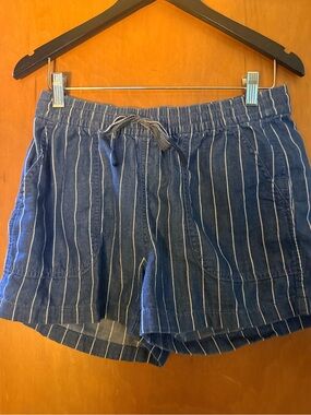 J. Crew Navy Blue Pinstripe Drawstring Shorts